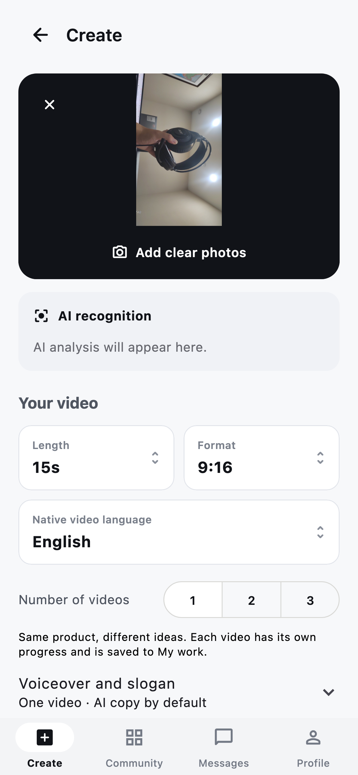 Headphones in the SEOR app demo